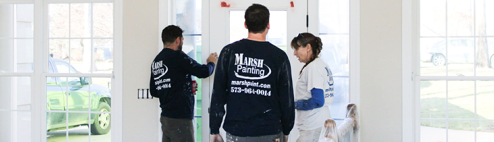 Black and white painted living room